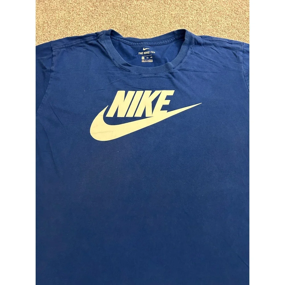 Nike Graphic T-Shirt Mens XXL Blue Excellent Futura Logo Short Sleeve Tee